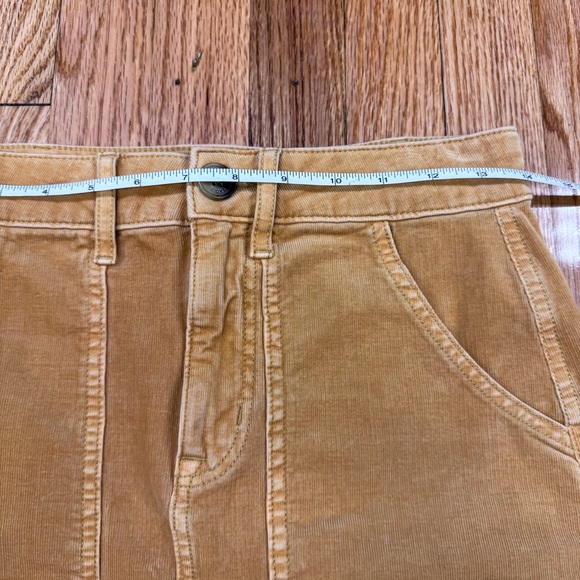 American Eagle Outfitters Gold Corduroy High Rise A-Line Mini Skirt - Picture 6 of 11